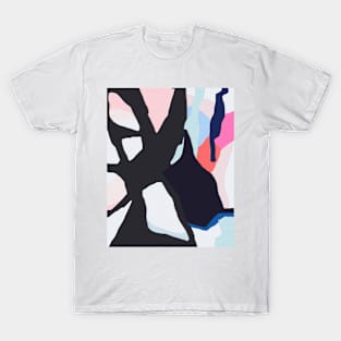 Abstract print, Red, Grey, Black, Blue, Pink, Modern art, Wall decor T-Shirt